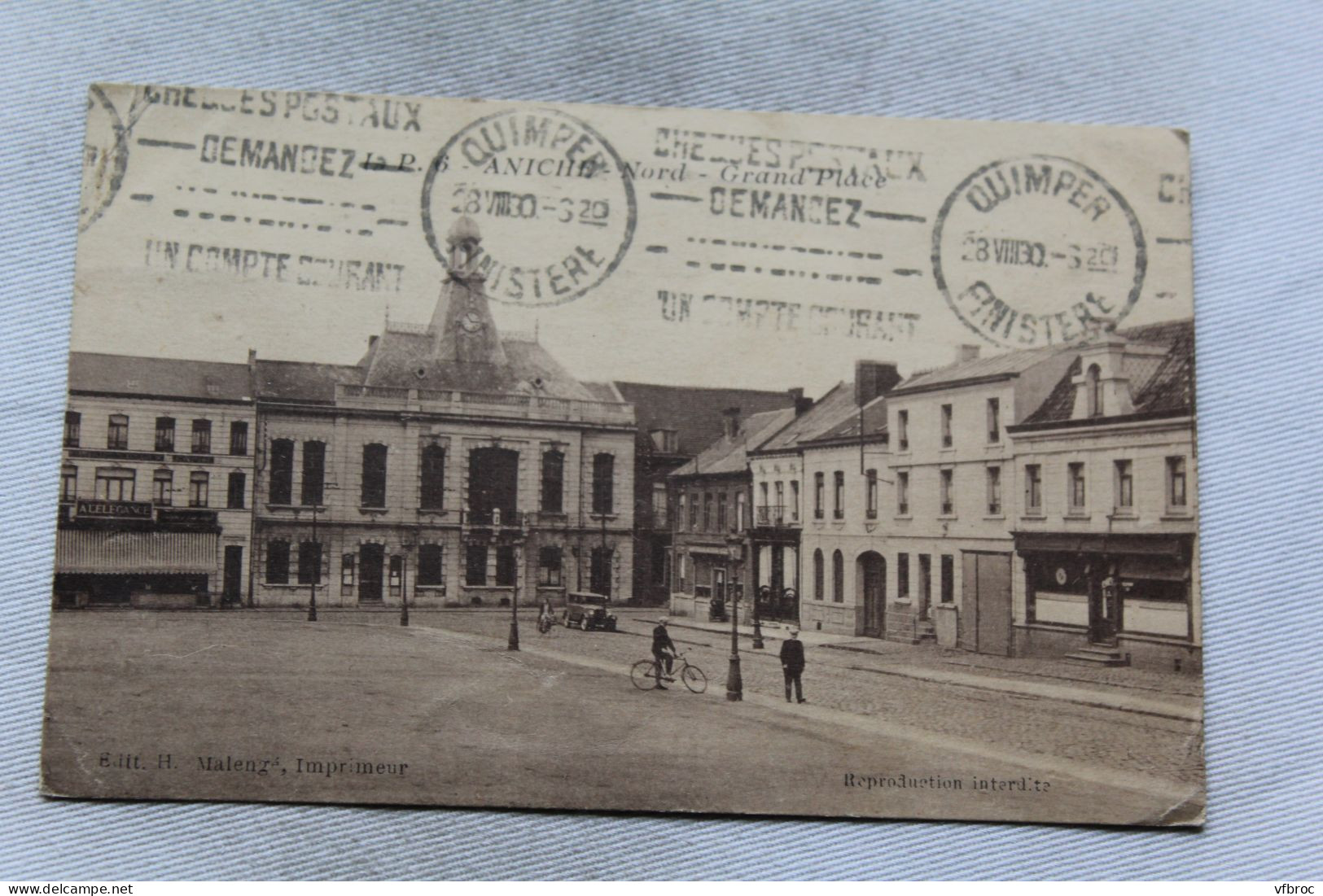 Cpa 1930, Aniche, Grand Place, Nord 59 - Aniche