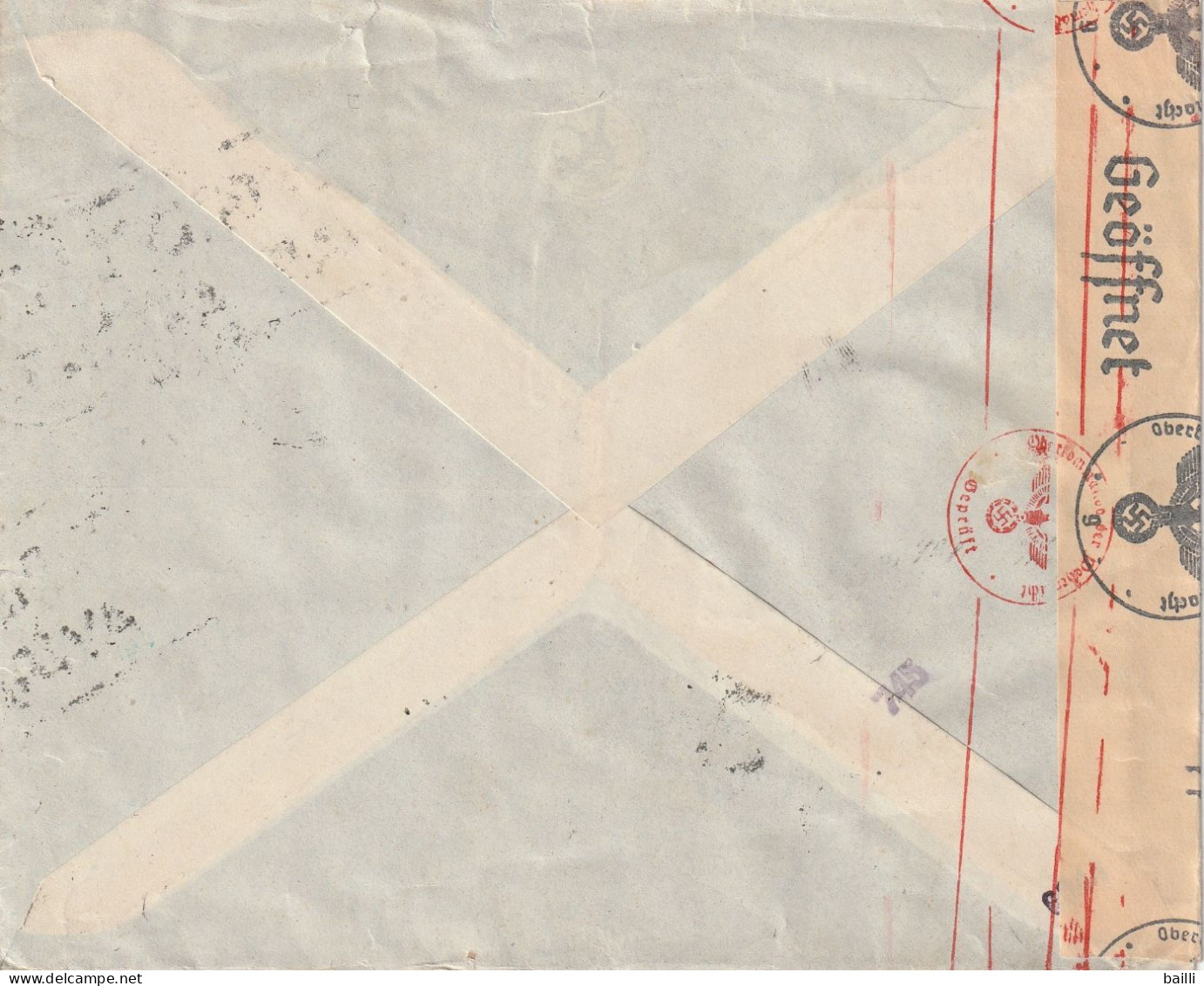 Grèce Lettre Censurée Par Avion Pour L'Allemagne 1942 - Brieven En Documenten