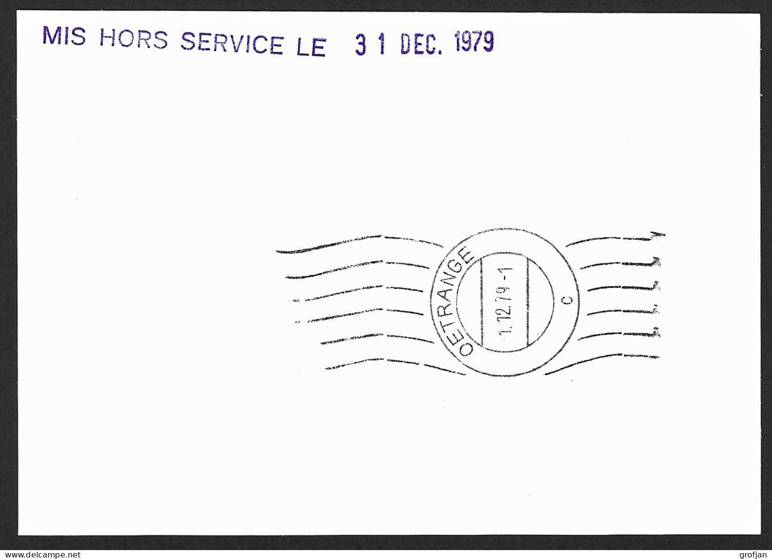 Cachet Oetrange 1979 - Stamped Stationery