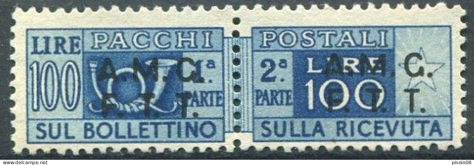 TRIESTE A 1947-48 PACCHI POSTALI SU 2 RIGHE 100 LIRE ** MNH - Postal And Consigned Parcels