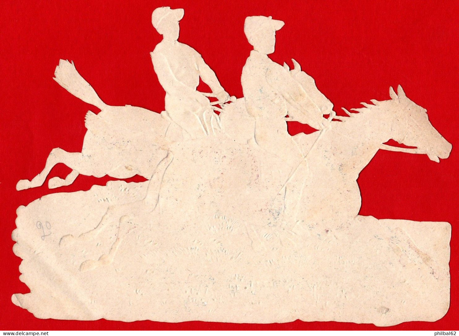 Très Grand Découpis Format 24 X 17 Cm. Chevaux Au Galop. - Kinderen