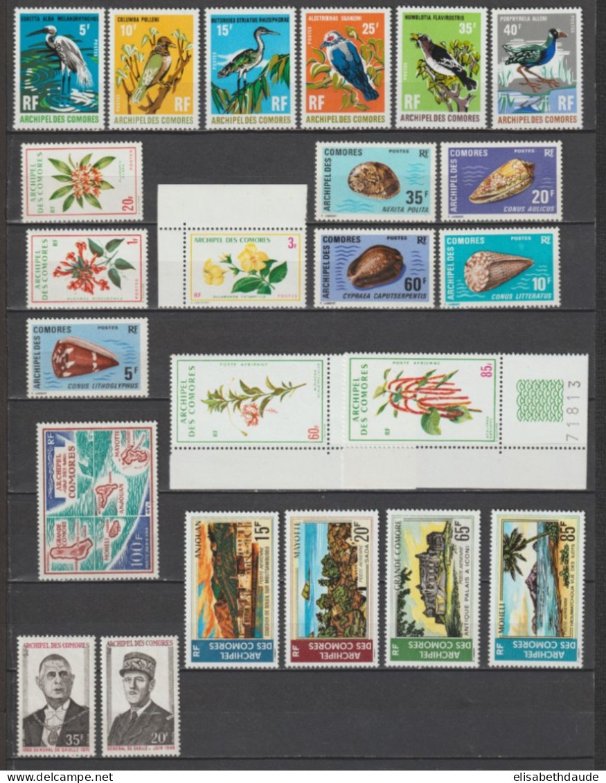 COMORES - 1971 - ANNEE COMPLETE Avec POSTE AERIENNE - YVERT N°63/78 + A32/38 ** MNH  - COTE = 112 EUR. - Nuevos