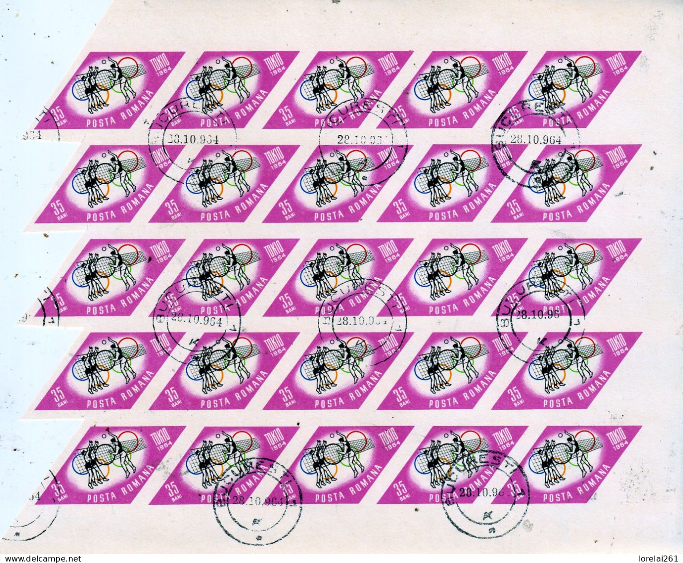 1964 - Jeux Olympiques De Tokyo FULL X 25  NON DANTELE - Full Sheets & Multiples