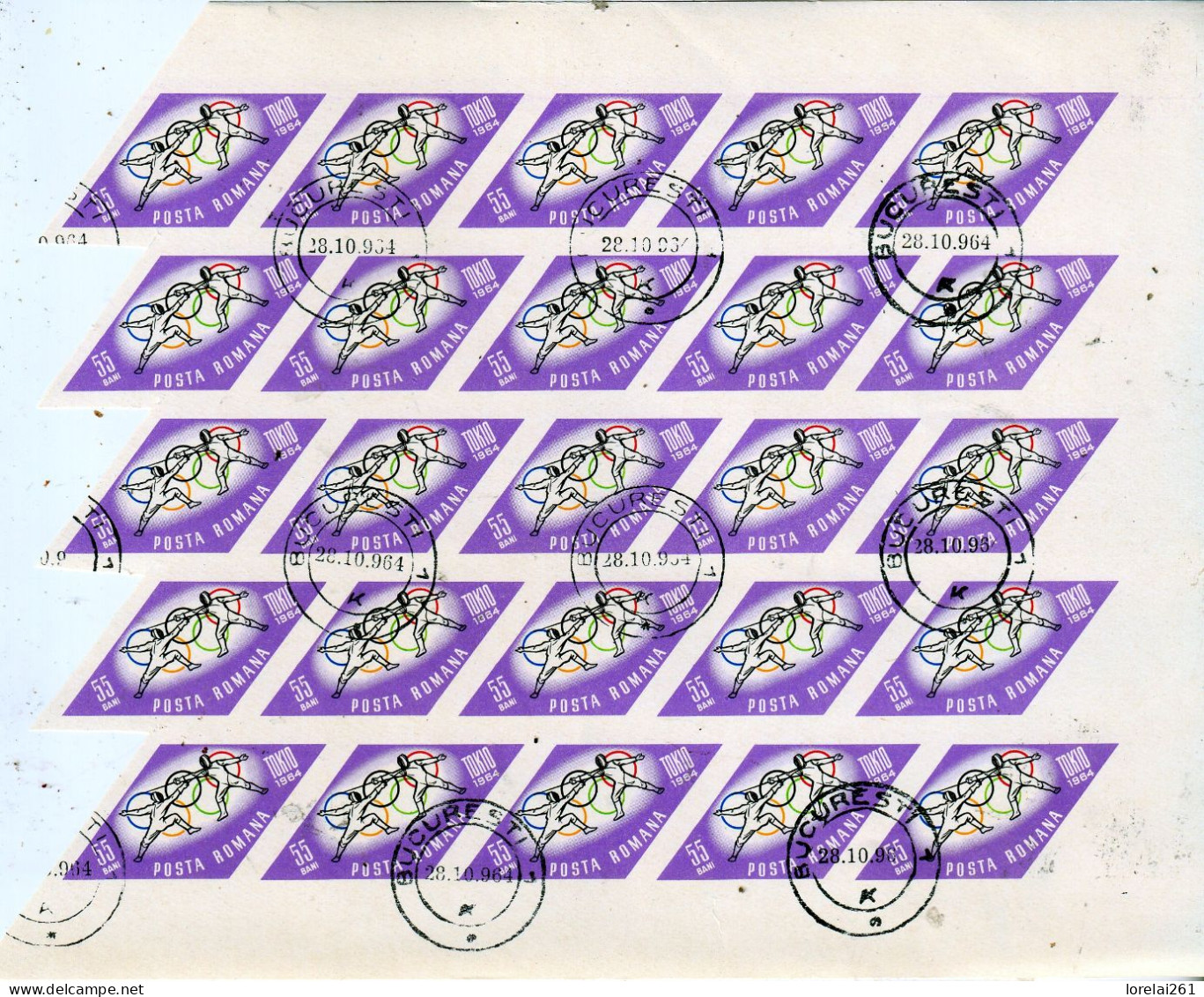 1964 - Jeux Olympiques De Tokyo FULL X 25  NON DANTELE - Feuilles Complètes Et Multiples