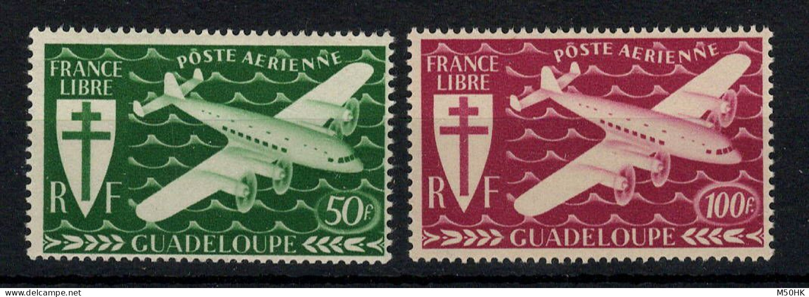 Guadeloupe - YV PA 4 & 5 N** MNH Luxe Complete Londres Cote 5 Euros - Luchtpost