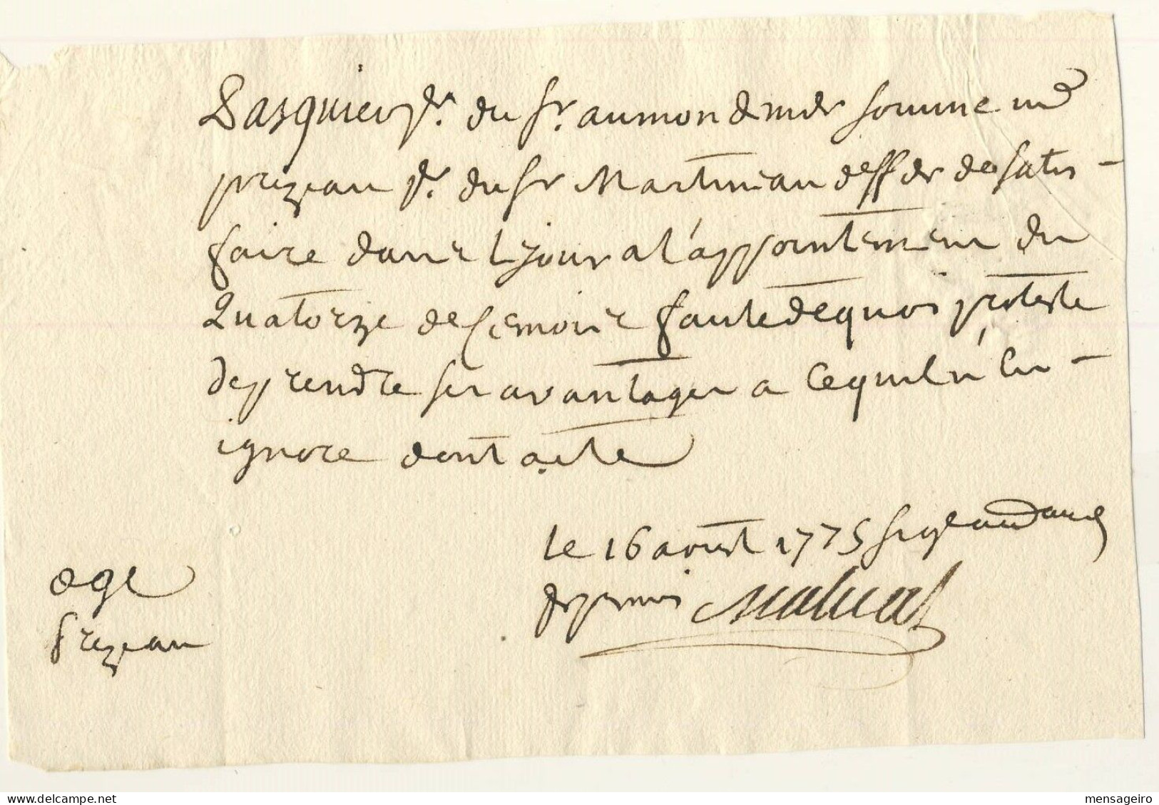 (C11) CACHETS GENERALITE POITIERS SUR DOCUMENT 1775 - Cachets Généralité