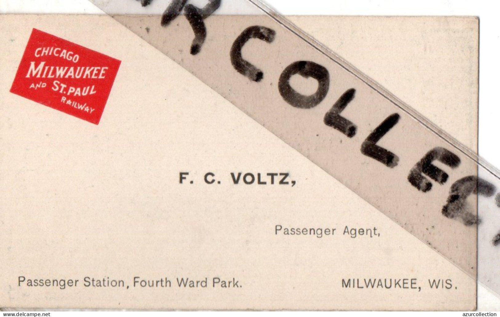 PASSENGER STATION . FOURTH WARD PARK . CHICAGO MILWAUKEE AND ST PAUL +CARTE RESEAU RAILWAY - Sonstige & Ohne Zuordnung