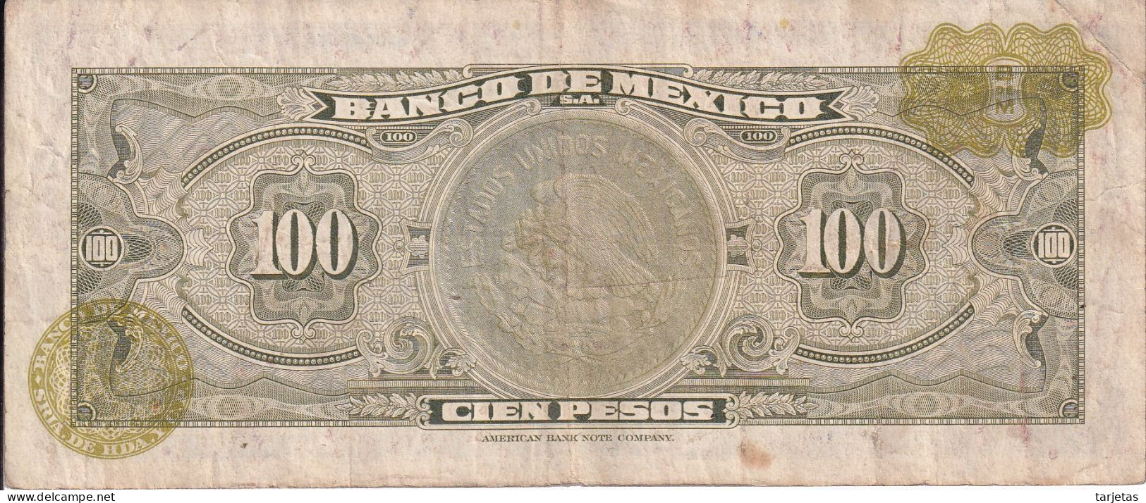 BILLETE DE MEXICO DE 100 PESOS DEL AÑO 1973 DIFERENTES FIRMAS (BANKNOTE) - Mexiko