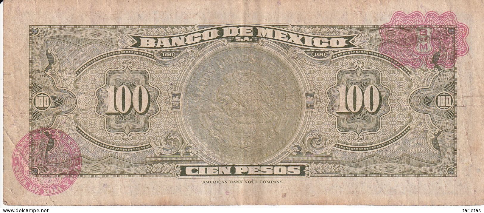 BILLETE DE MEXICO DE 100 PESOS DEL AÑO 1973 DIFERENTES FIRMAS (BANKNOTE) - Mexiko