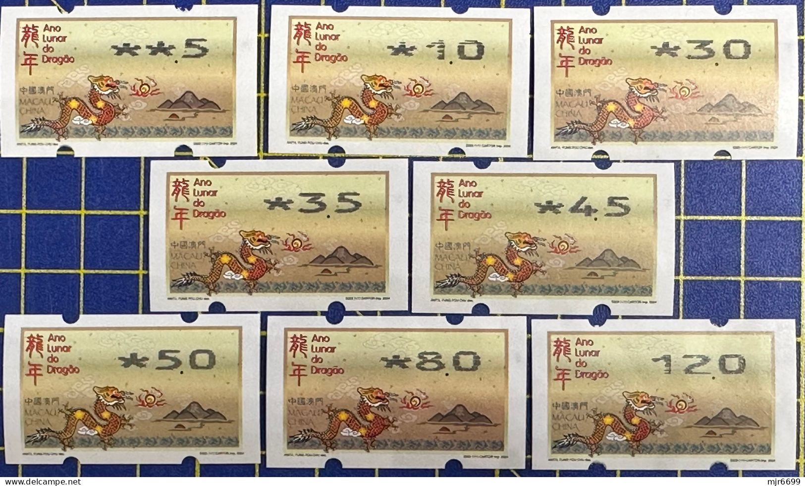 2024 LUNAR NEW YEAR OF THE DRAGON NAGLER MACHINE ATM LABELS COMPLETE SET OF 8 - Automaten