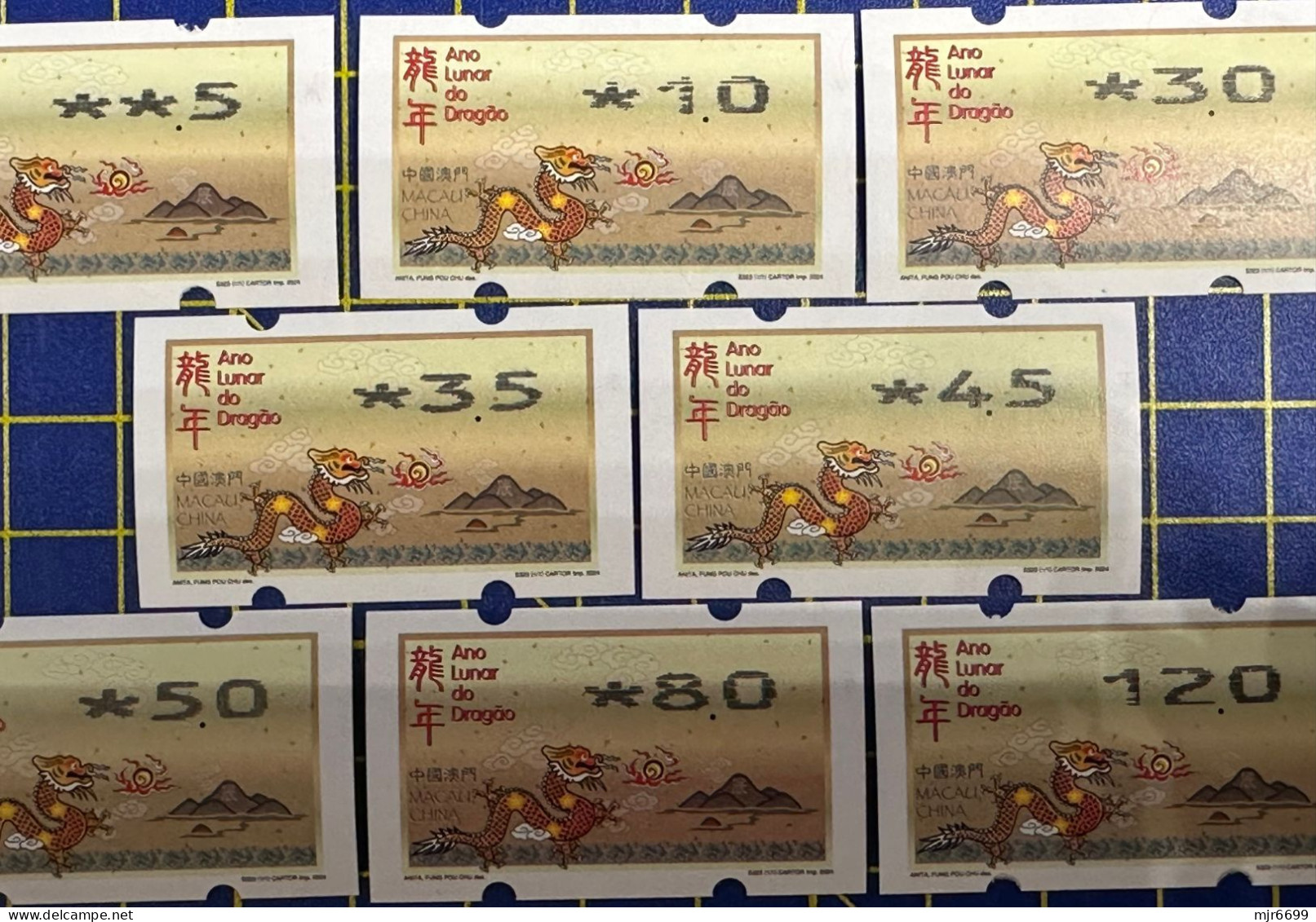 2024 LUNAR NEW YEAR OF THE DRAGON NAGLER MACHINE ATM LABELS COMPLETE SET OF 8 - Automaten