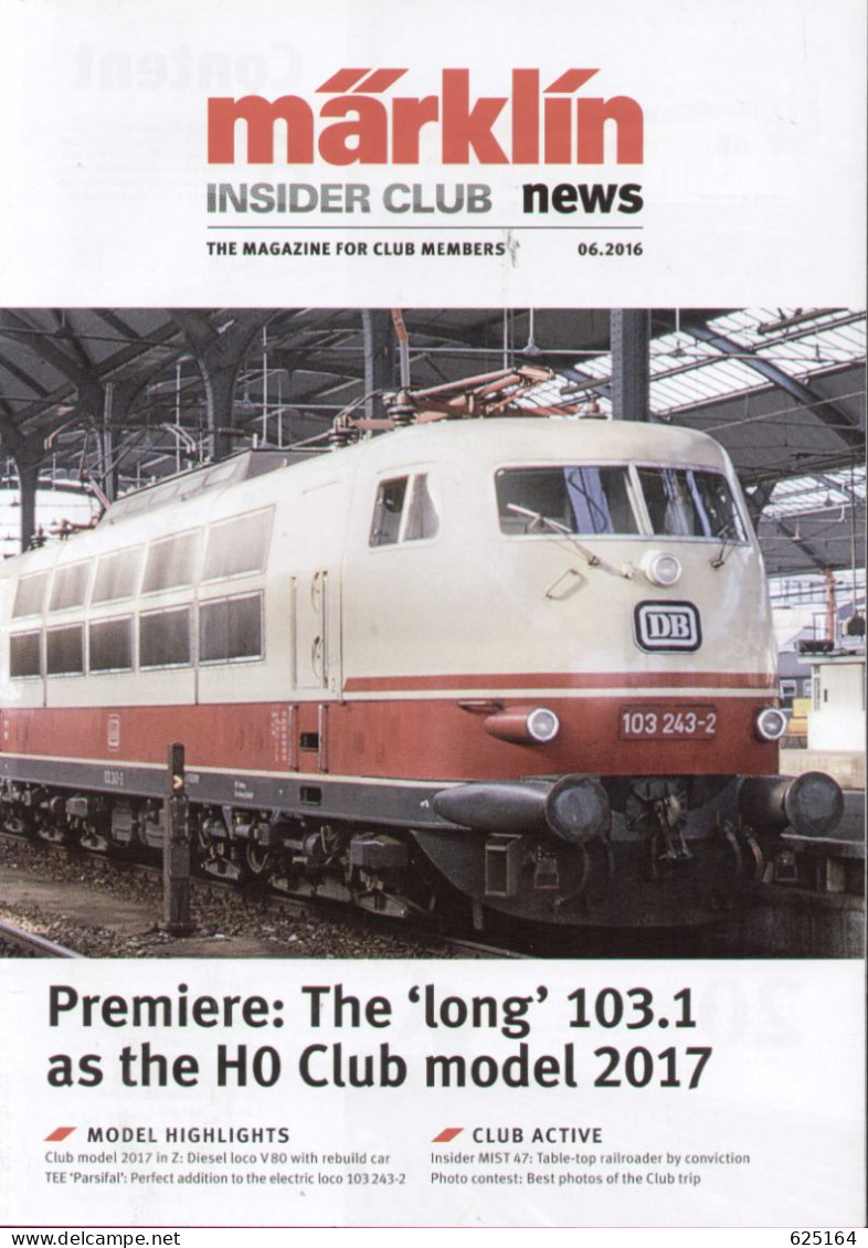 Catalogue MÄRKLIN 2016 6 Insider Club News - Englische Ausgabe - Inglés