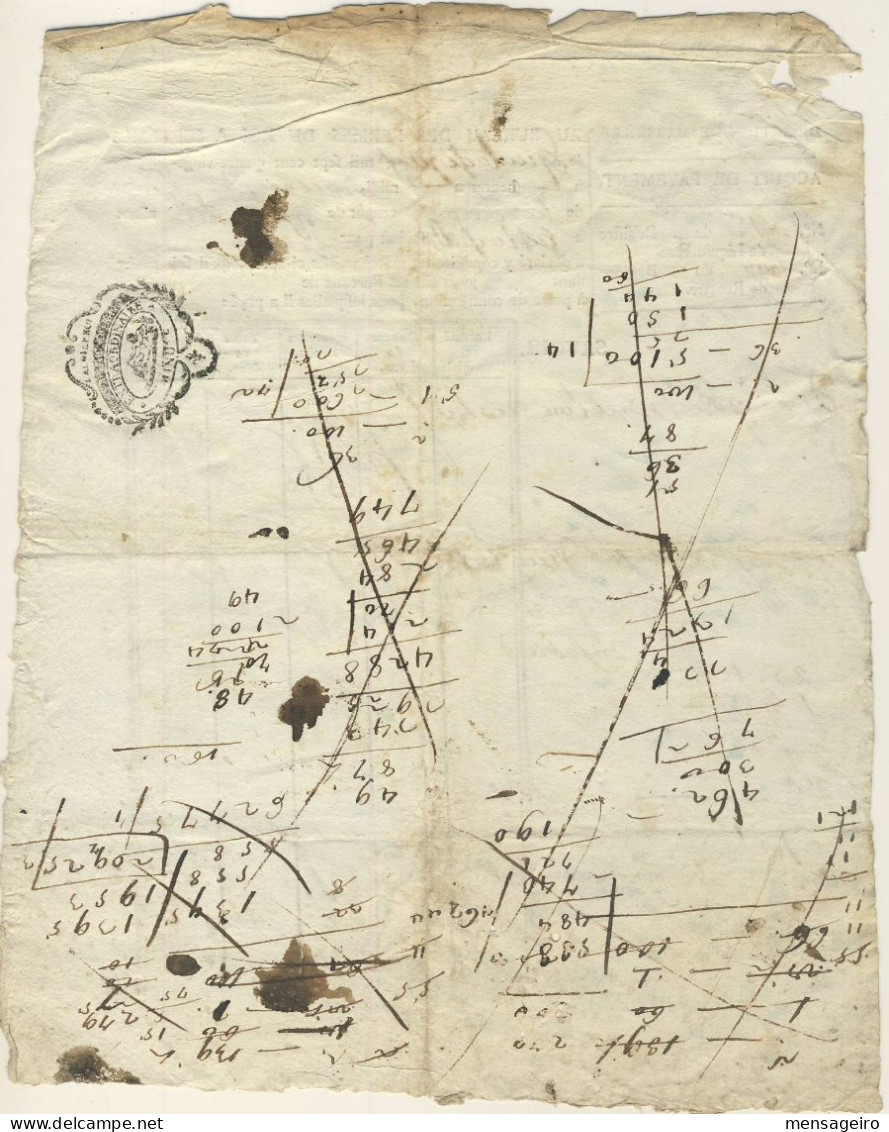 (C11) ACQUIT DE PAIEMENT POUR 10 QUINTAUX DE HOUBLON - BUREAU DES FERMES DU ROI A SEPTEME 1792 - Invoices