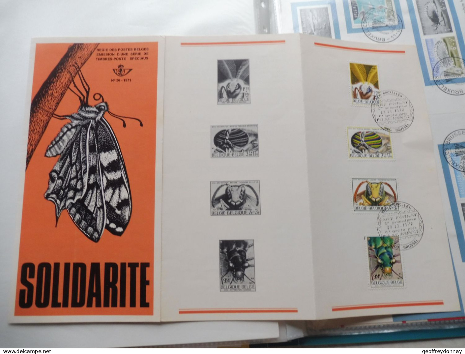 Belgique Belgie  Feuillet 1610/1613 Explicatif 1971 Oblitérations  Brussel Francais   / Eerste Dag - Dépliants De La Poste