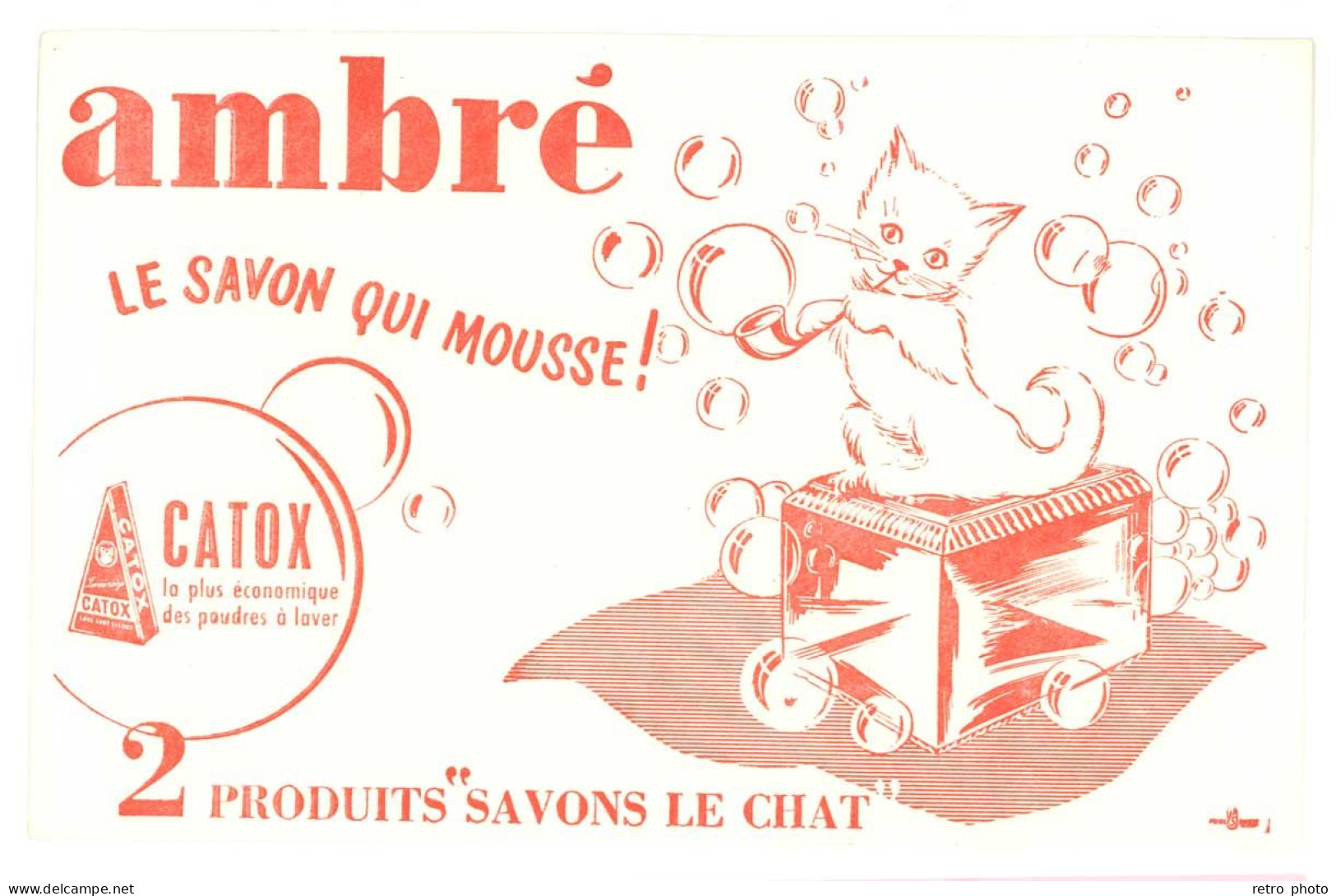 Buvard " Ambré Le Savon Qui Mousse ", Catox " Savons Le Chat "   (dd) - S