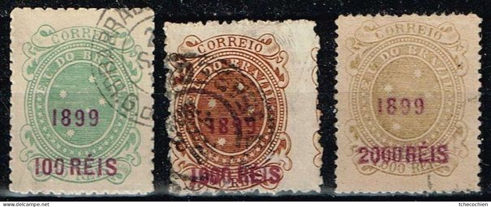 Brésil - 1899 - Y&T N° 106, 110, 111, Oblitérés. Valeur Catalogue Y&T 2005 : 16,50 € - Usados