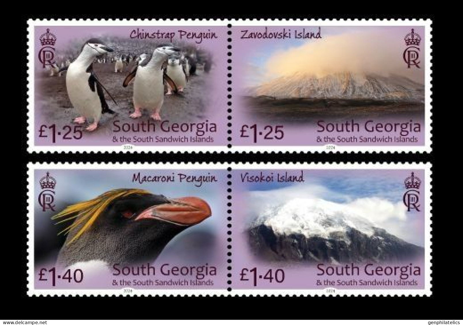 SOUTH GEORGIA & SSI 2024 FAUNA Animals. Island Series IV PENGUINS - Fine Set MNH - South Georgia