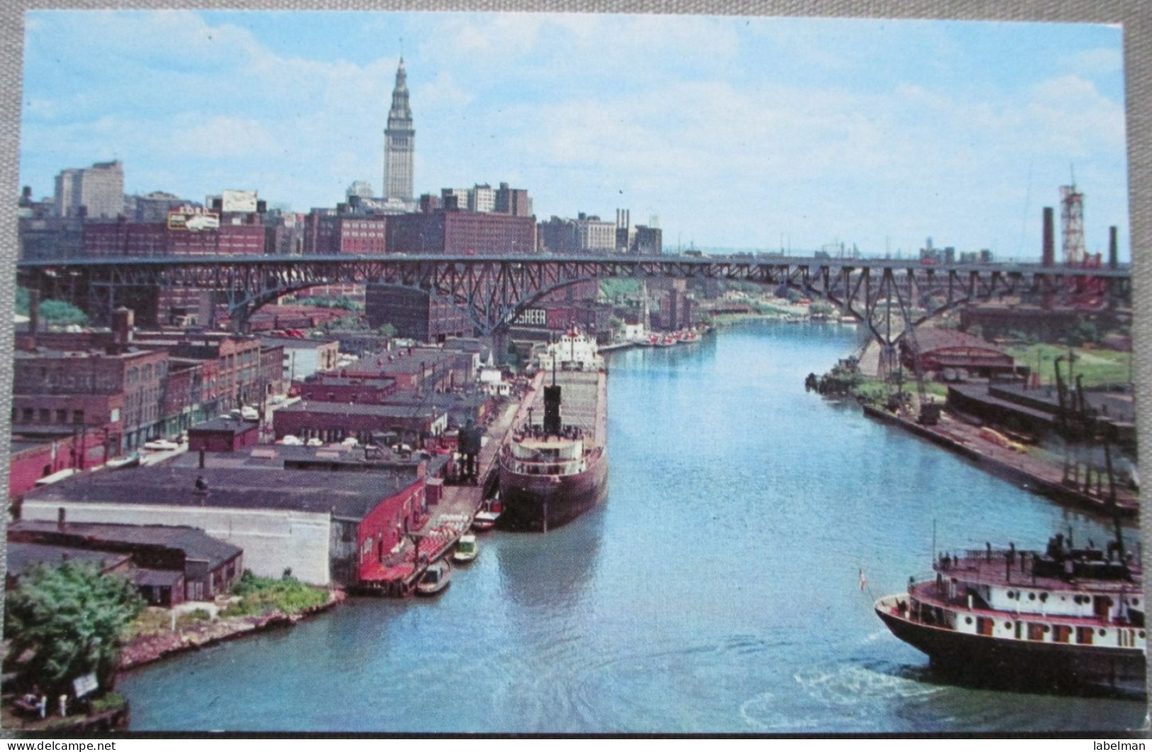 USA UNITED STATES OHIO CLEVELAND CUYAHOGA RIVER ENTRANCE CARD POSTCARD CARTE POSTALE ANSICHTSKARTE CARTOLINA POSTKARTE - Las Vegas