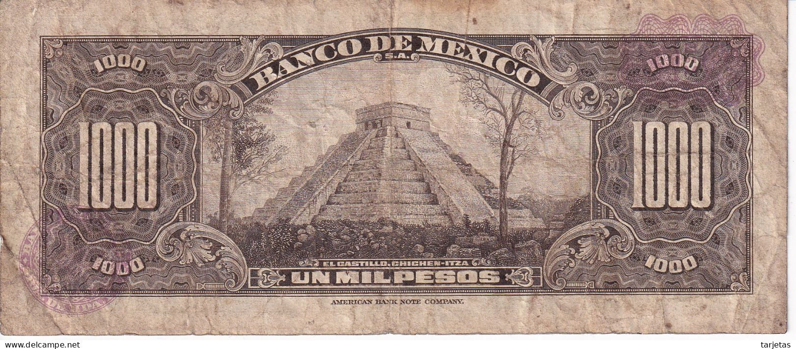 BILLETE DE MEXICO DE 1000 PESOS DEL 18 DE FEBRERO DE 1977 DIFERENTES FIRMAS (BANKNOTE) - México