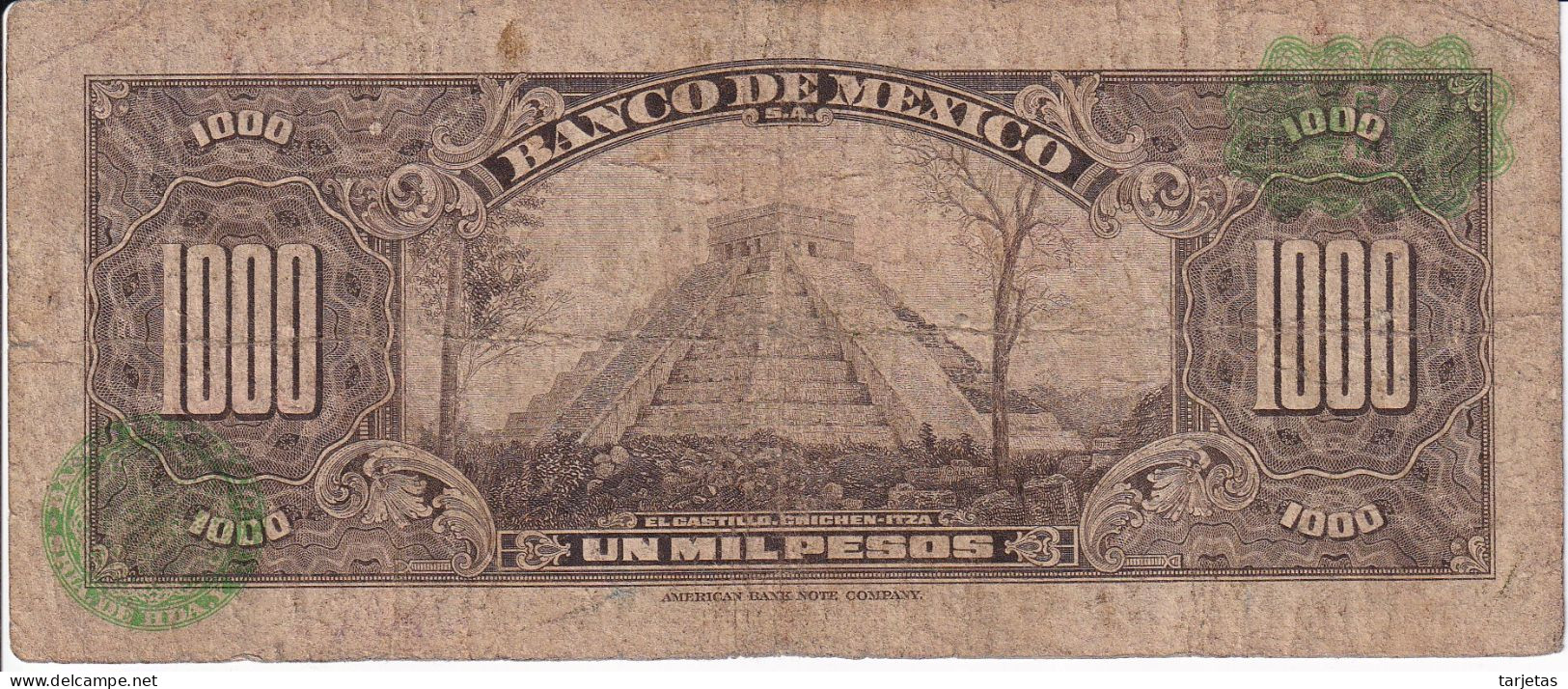 BILLETE DE MEXICO DE 1000 PESOS DEL 18 DE FEBRERO DE 1977 DIFERENTES FIRMAS (BANKNOTE) - México