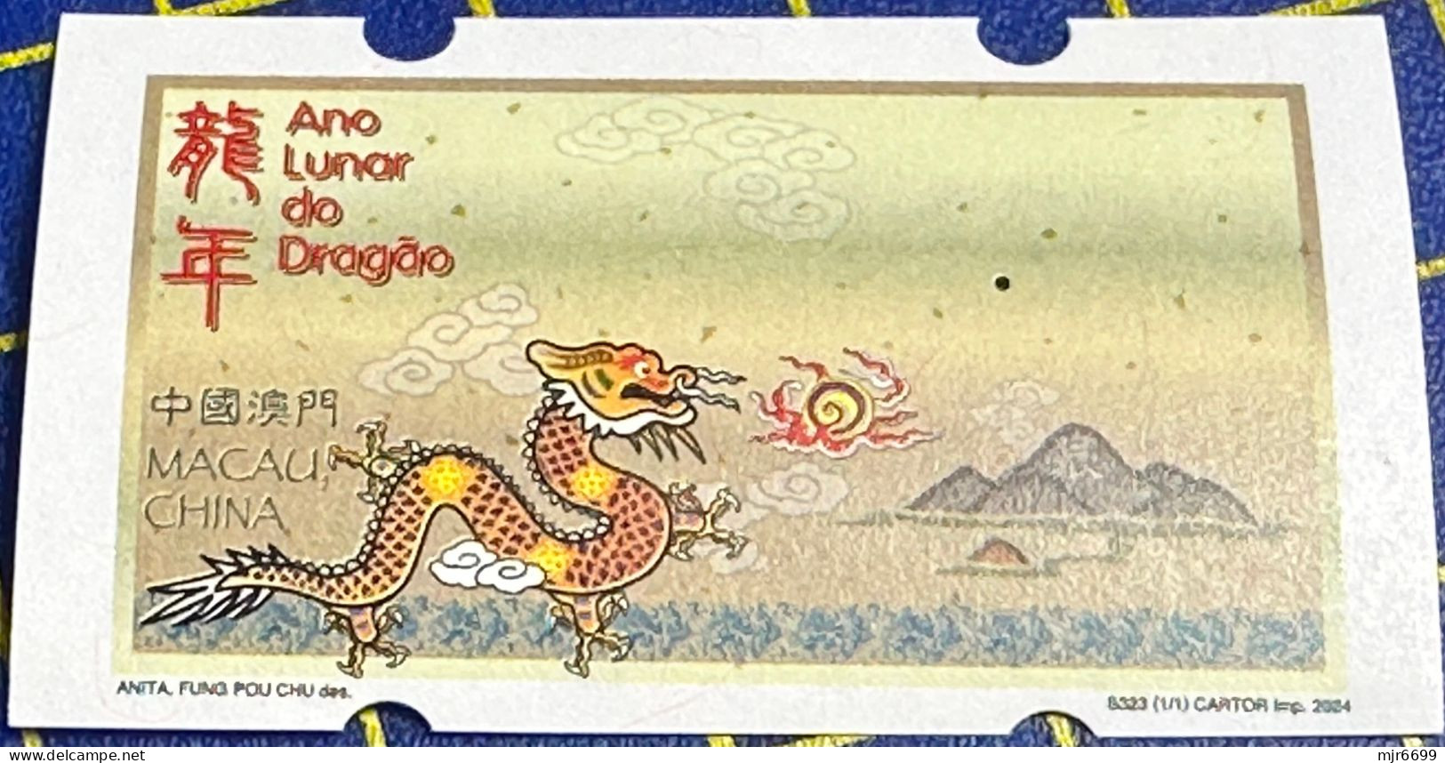 2024 LUNAR NEW YEAR OF THE DRAGON NAGLER MACHINE ATM LABELS WITHOUT VALUE - Distributori
