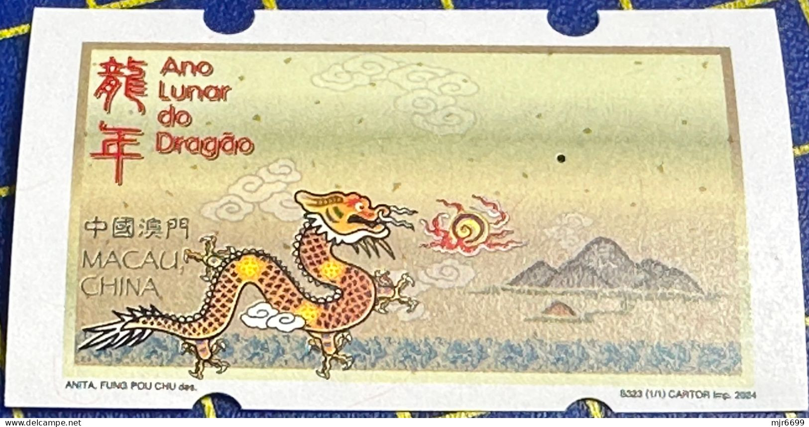 2024 LUNAR NEW YEAR OF THE DRAGON NAGLER MACHINE ATM LABELS WITHOUT VALUE - Automatenmarken