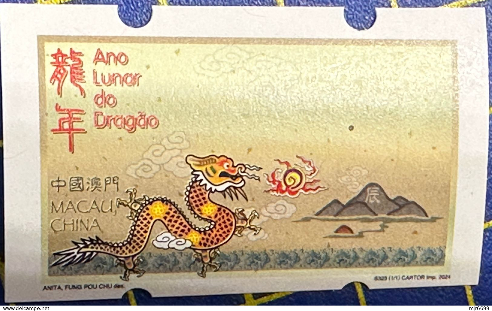 2024 LUNAR NEW YEAR OF THE DRAGON NAGLER MACHINE ATM LABELS WITHOUT VALUE - Automatenmarken
