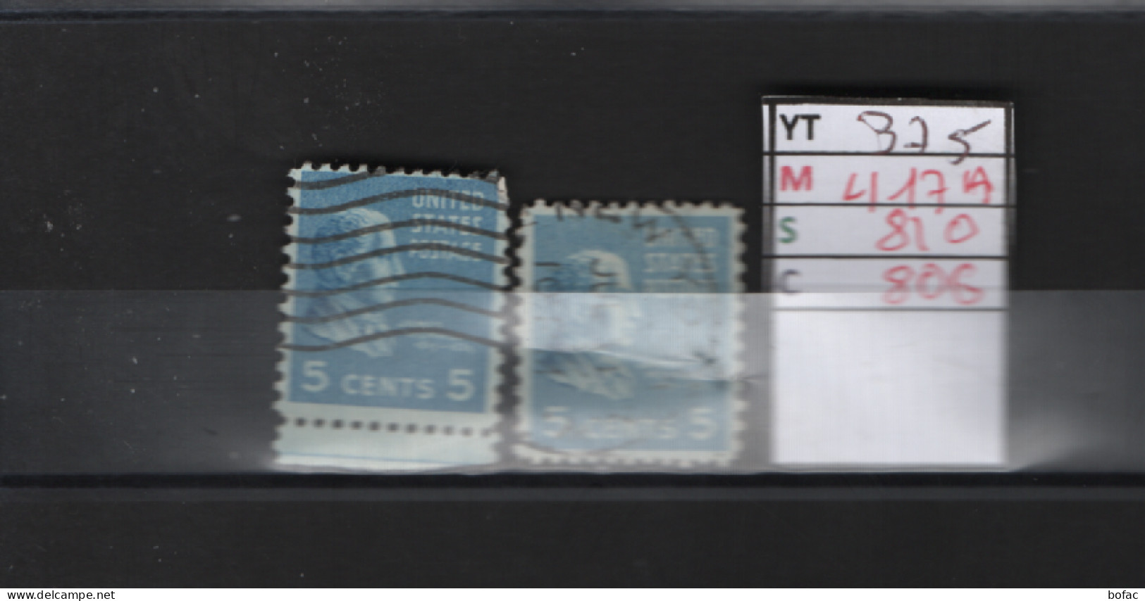 PRIX FIXE Obl 375 YT 417A MIC 810 SCO 806 GIB J,Monroe 1938 Etats Unis 58A/02 2 Teintes - Used Stamps