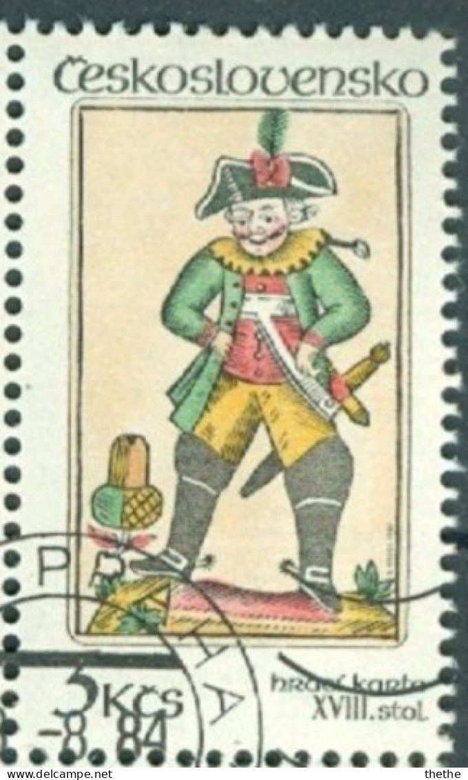 TCHECOSLOVAQUIE - Cartes à Jouer Anciennes : Valet De Trèfle (XVIIIe Siècle) - Used Stamps