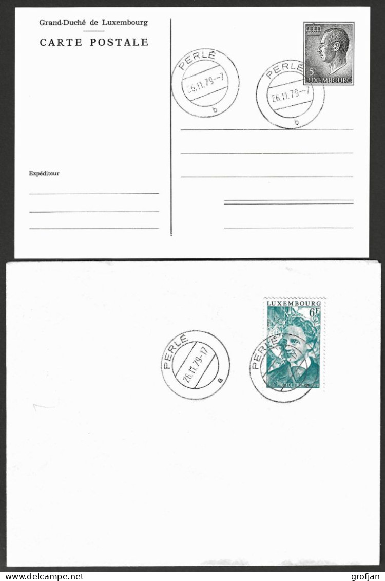 Cachets Perlé A + B 1979 Sur Lettre + CP No. 140 - Stamped Stationery