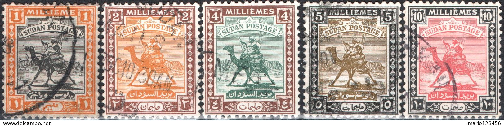 SUDAN BRITANNICO, SUDAN, 1927-1940, FRANCOBOLLI USATI Scott:SD 36,37,39,40,41 - Soedan (...-1951)