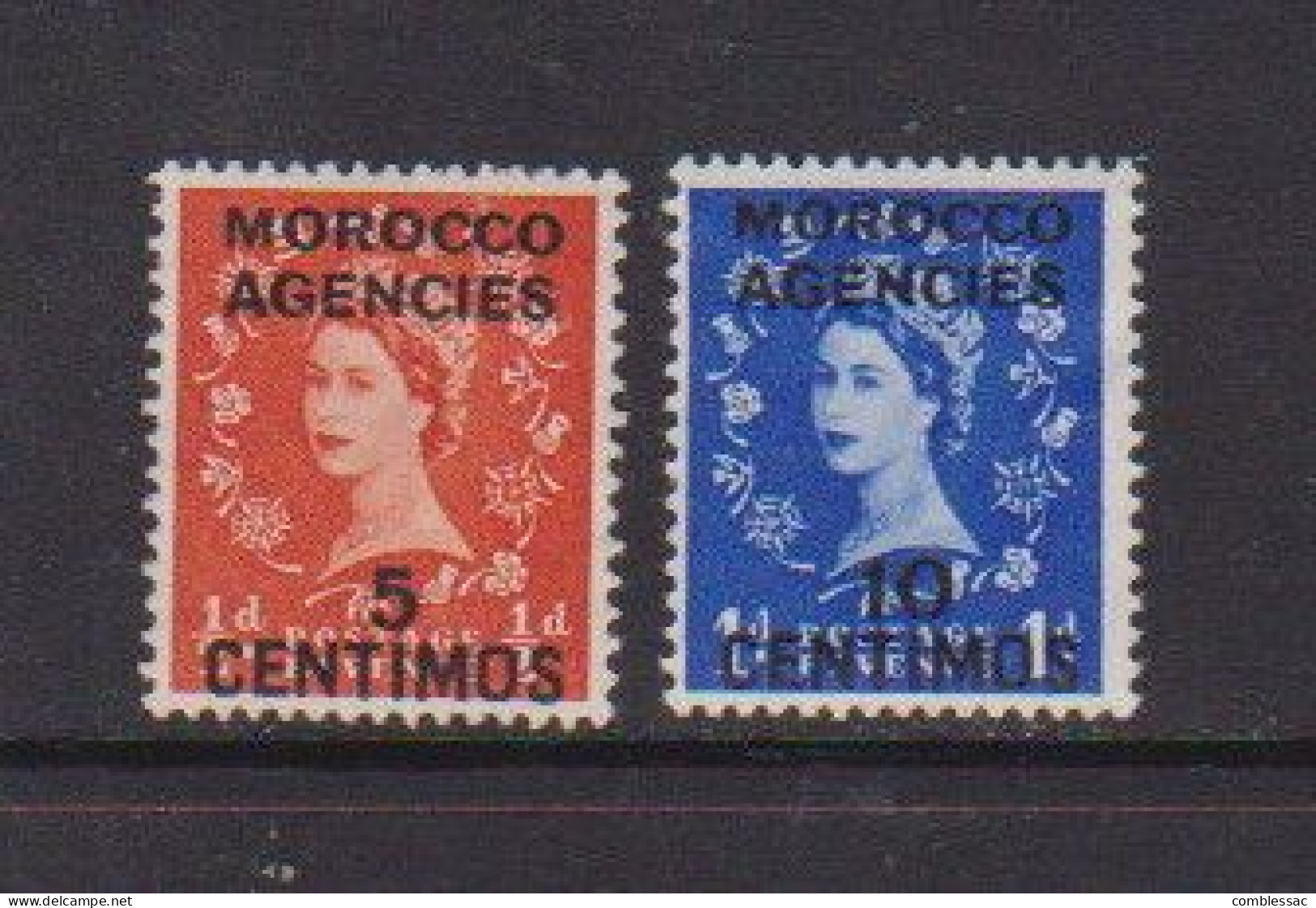 MOROCCO  AGENCIES     1954   Q E II     Set  Of  2   MH - Bureaux Au Maroc / Tanger (...-1958)
