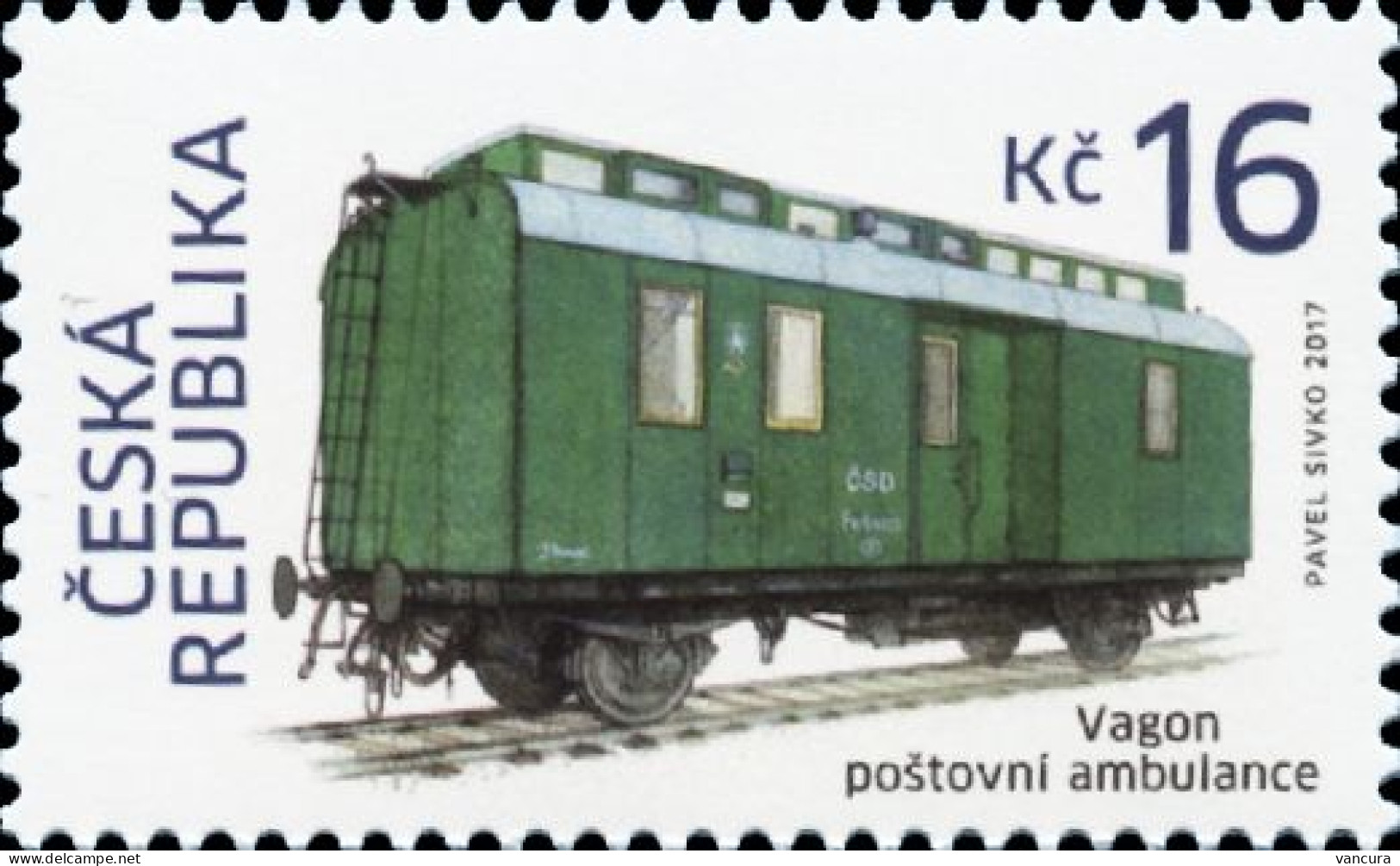 ** 917 Czech Republic Railroad Mail Car 2017 - Unused Stamps