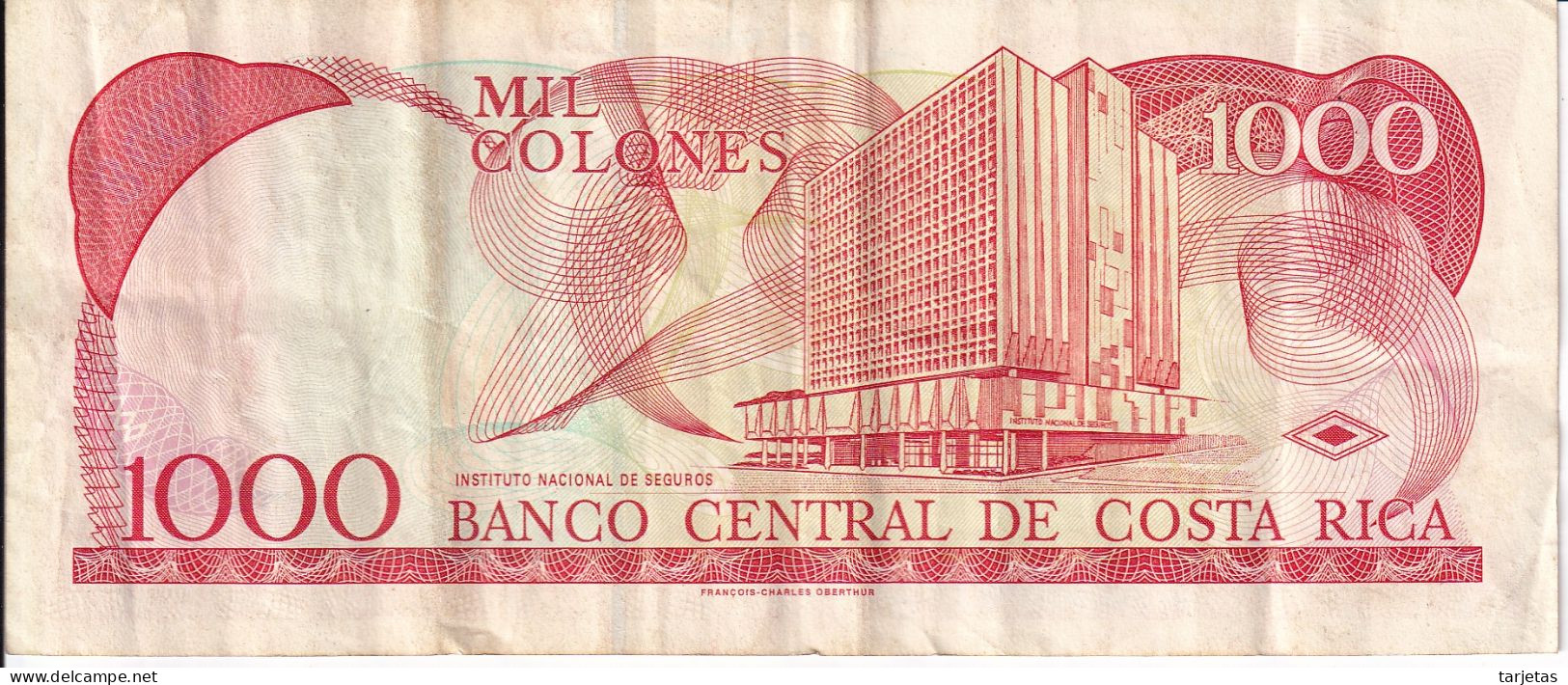 BILLETE DE COSTA RICA DE 1000 COLONES AÑO 1999 SERIE D  (BANKNOTE) - Costa Rica