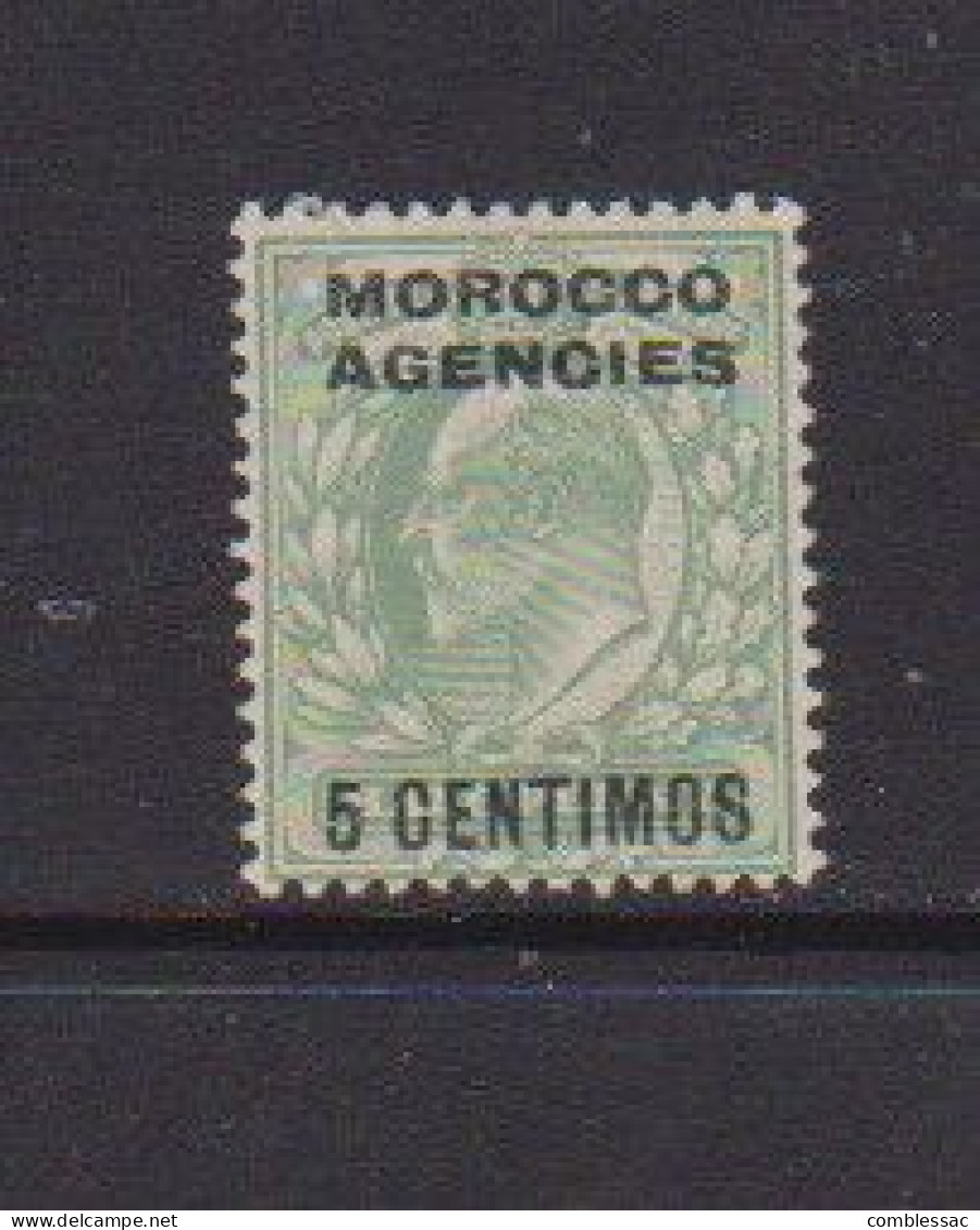 MOROCCO  AGENCIES     1907    5c  On  1/2d  Green    MH - Morocco Agencies / Tangier (...-1958)