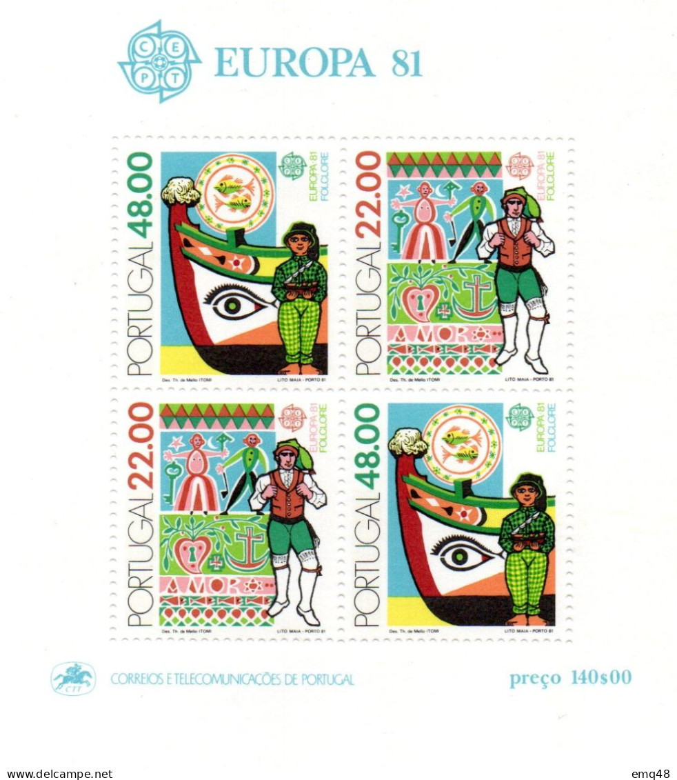 021 - FRANC-MAÇONNERIE - MASONIC - PORTUGAL, EUROPA 1981  : OEIL Sur Coque De Bâteau - Freimaurerei