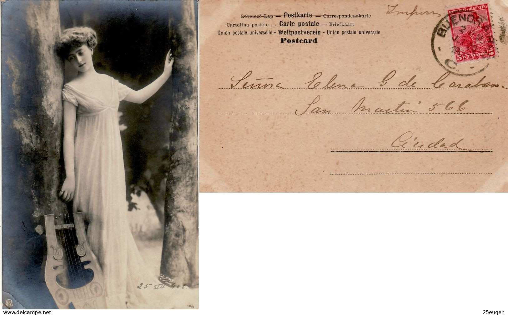 ARGENTINA 1903 POSTCARD SENT TO  BUENOS AIRES - Brieven En Documenten