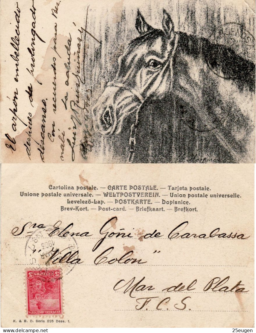 ARGENTINA 1903 POSTCARD SENT TO MAR DEL PLATA - Briefe U. Dokumente