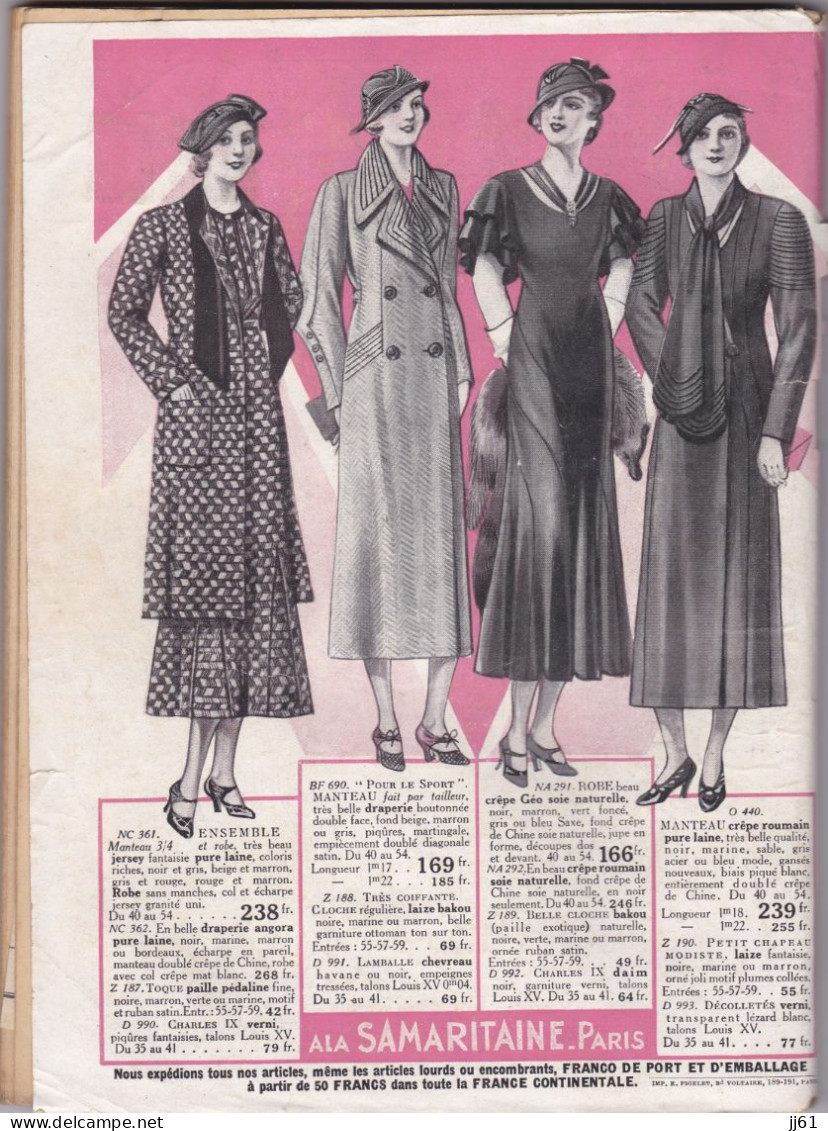 PARIS A LA SAMARITAINE CATALOGUE ETE 1934 ET BON DE COMMANDE ET 2 ENVELOPPES - Fashion