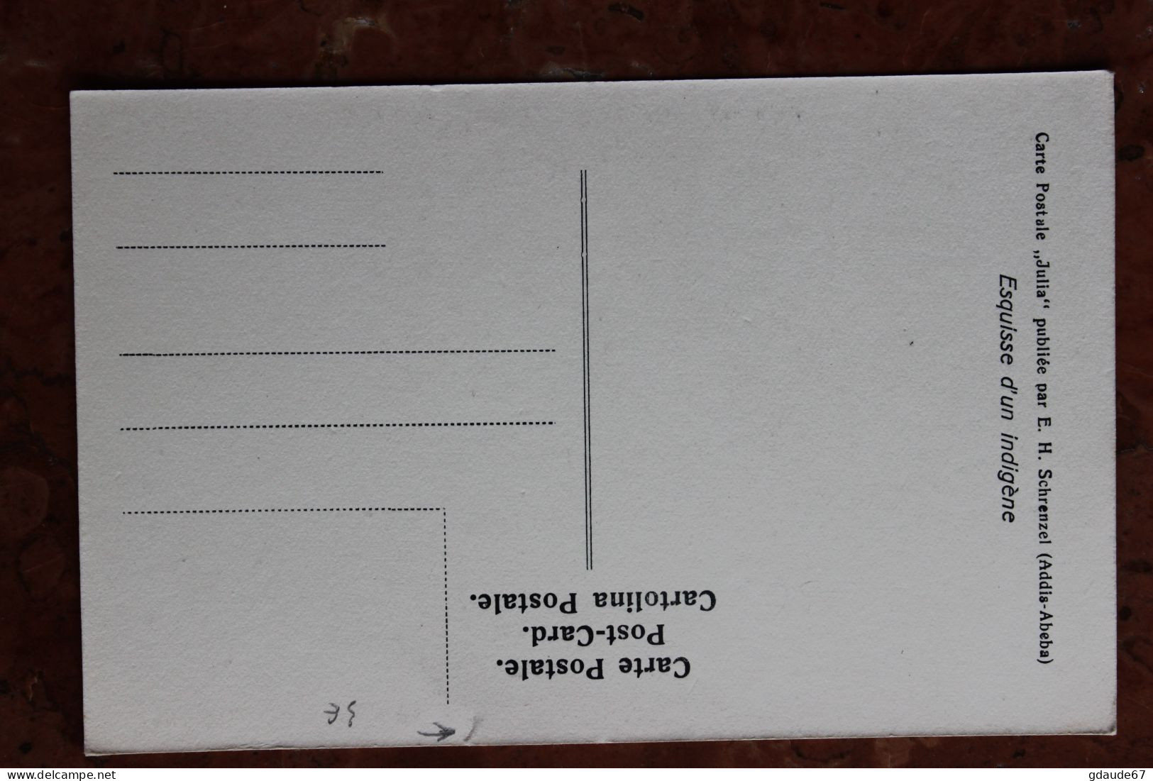 ETHIOPIE - ESQUISSE D'UN INDIGENE - Etiopia