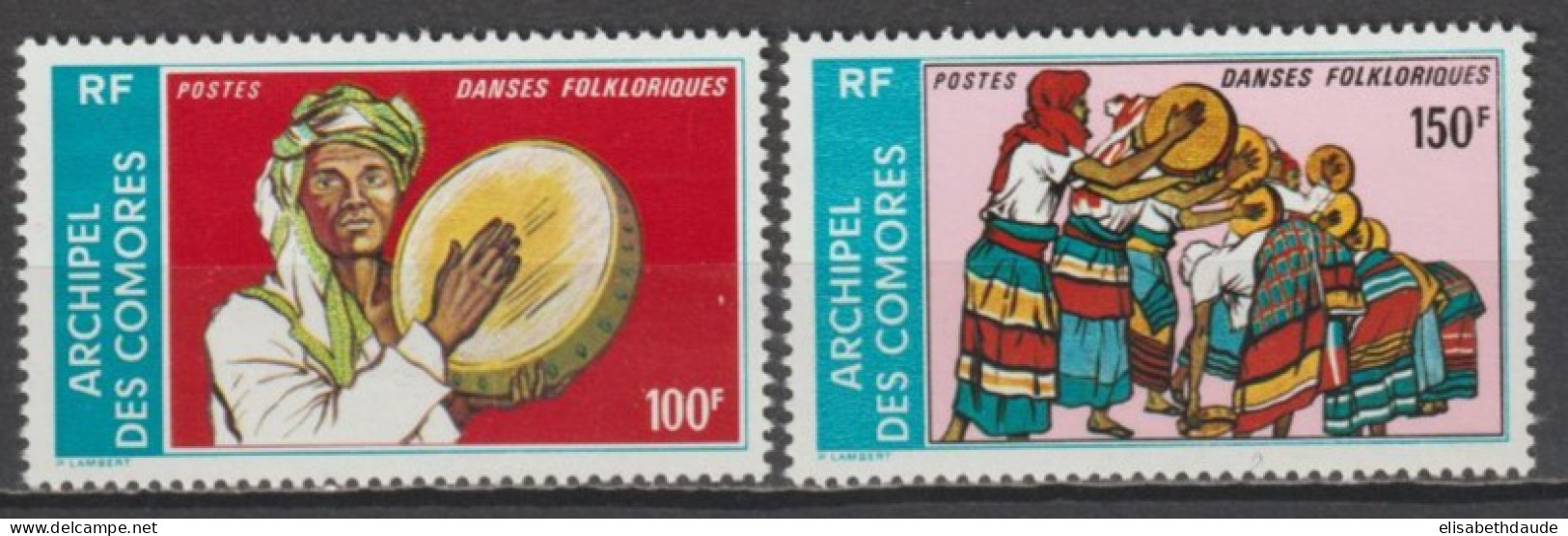COMORES - 1975 - RARE ! DERNIERE SERIE EMISE  - YVERT 104A/B ** MNH  - COTE = 300 EUR. PRIX DISCOUNT ! - Ungebraucht