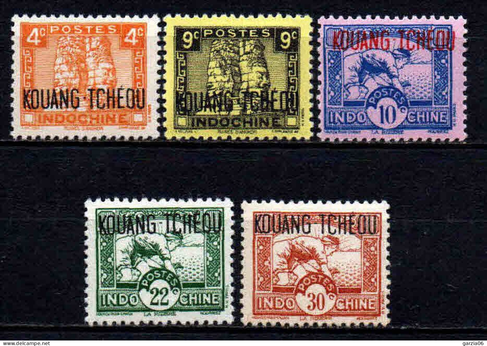 Kouang Tcheou  - 1942 - Tb Indochine Surch  -  N° 145/147/148/149/150 - Neufs ** - MNH - Nuevos