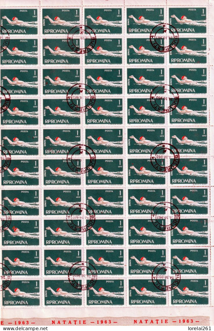 1963  - Natation  FULL X 50 - Full Sheets & Multiples