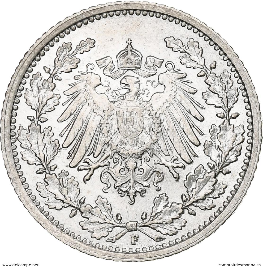 Empire Allemand, 1/2 Mark, 1916, Stuttgart, Argent, SUP+, KM:17 - 1/2 Mark