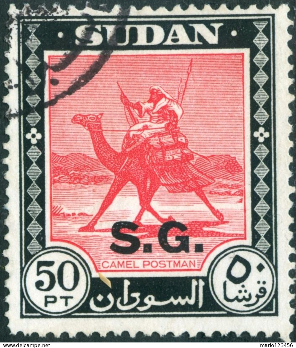 SUDAN BRITANNICO, SUDAN, CAMEL POST, 1951, FRANCOBOLLI USATI Scott:SD 114, Yt:SD 112 - Sudan (...-1951)