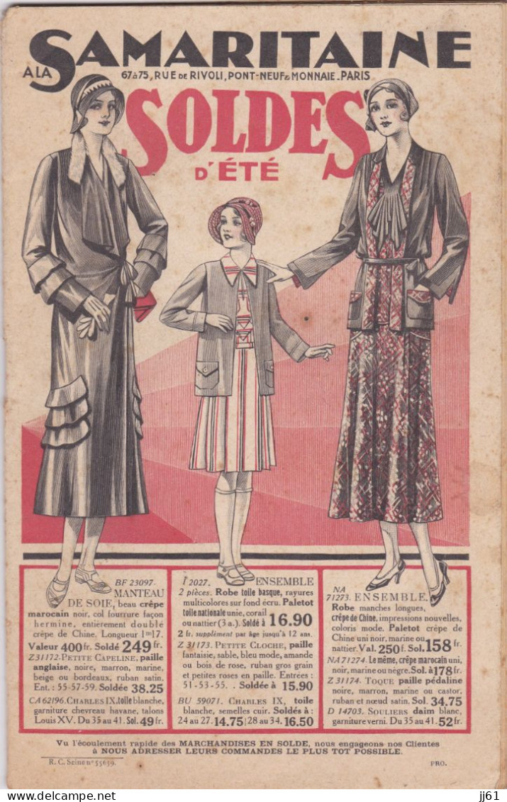 PARIS A LA SAMARITAINE CATALOGUE SOLDES D ETE 1930 31 - Fashion