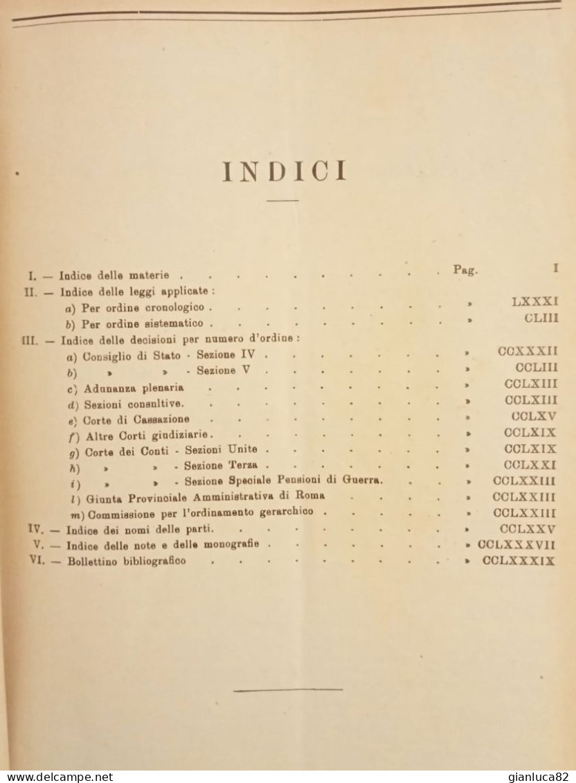 Il Foro Amministrativo Vol.2 1926 Direzione Amministrazione Roma (BV03) Come Foto Raccolta Giurisprudenza Amministrativa - Livres Anciens