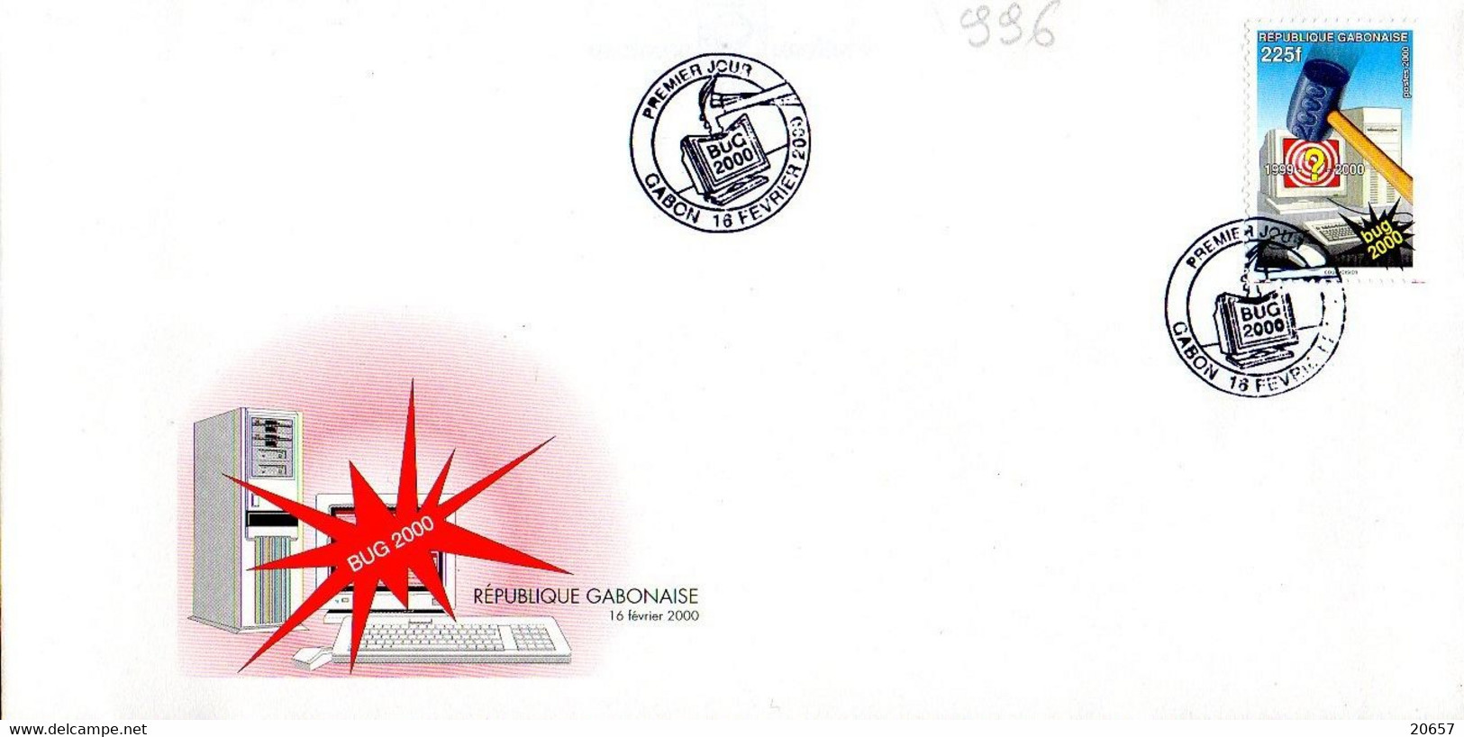 GABON 0996 Fdc Informatique, Bug De L'an 2000 - Informatique