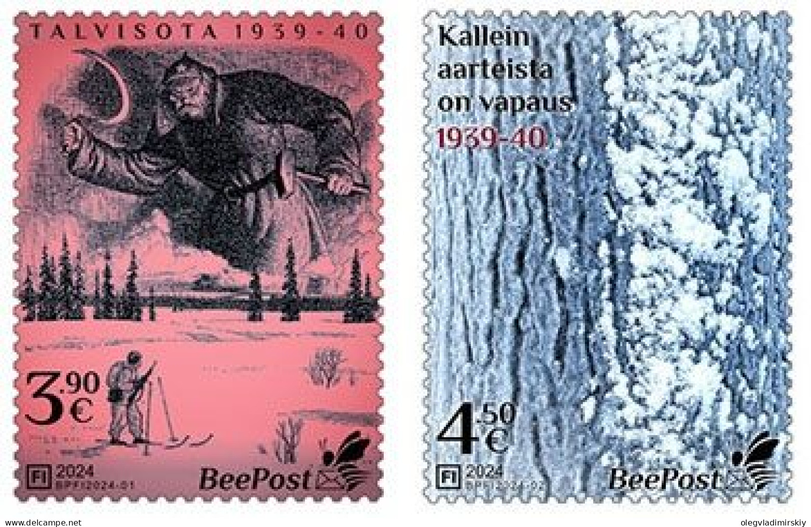 Finland Finnland Finlande 2024 Winter War 1939-40 BeePost Set Of 2 Stamps MNH - Nuevos