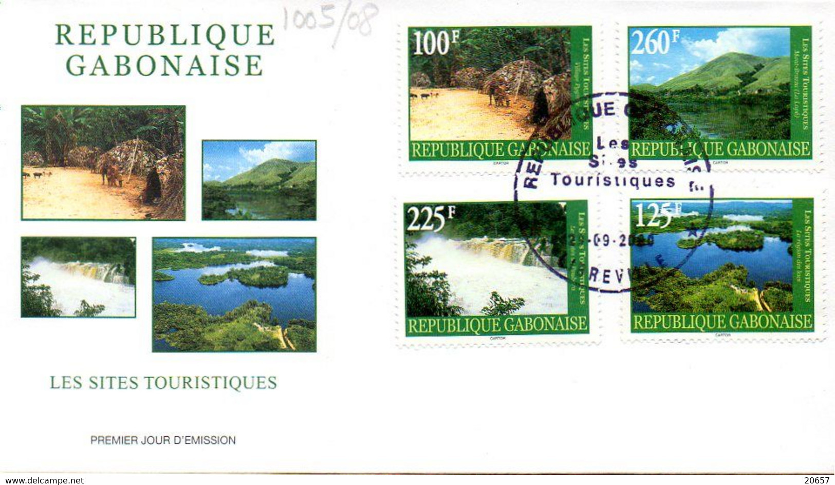 GABON 1005/08 Fdc Sites Touristiques, Particularités Géologiques, Eau - Sonstige & Ohne Zuordnung